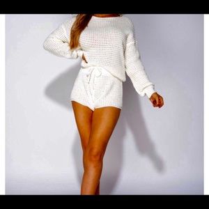 BASKET WEAVE 2 PIECE LOUNGEWEAR SET